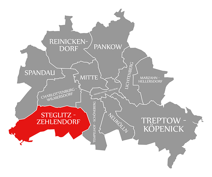 Berlin-Zehlendorf — historischer Ortskern mit Villen, Reihenhäusern und Eigentumswohnungen im Bezirk Steglitz-Zehlendorf
