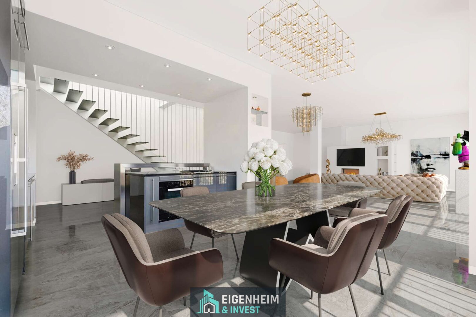 Wohnzimmer Küche andere Perspektive